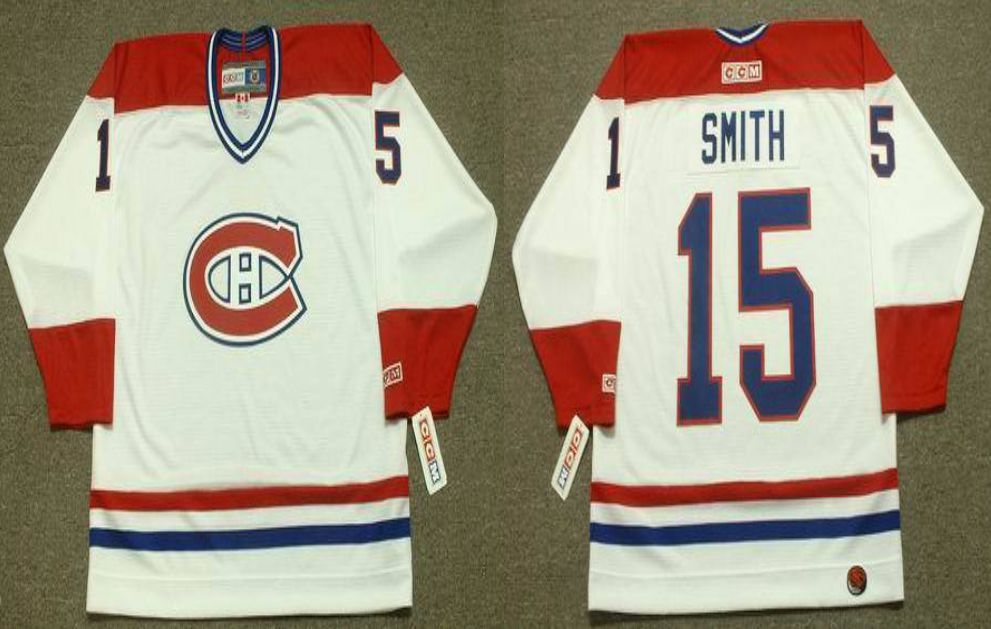 2019 Men Montreal Canadiens 15 Smith White CCM NHL jerseys